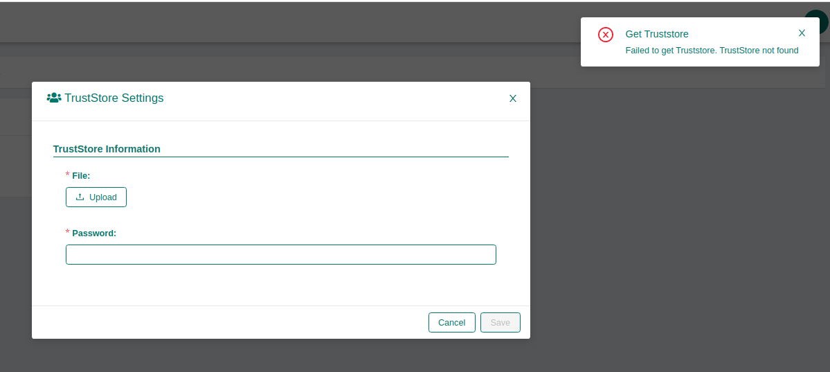 Certificate/Truststore not found