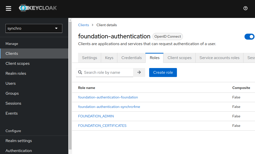 Keycloak clients authentication roles