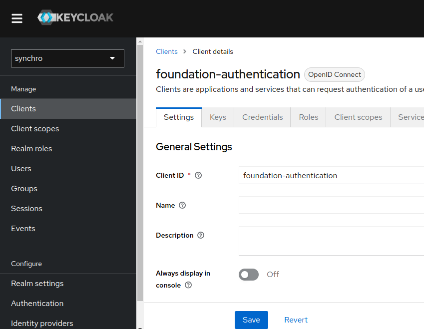 Keycloak clients