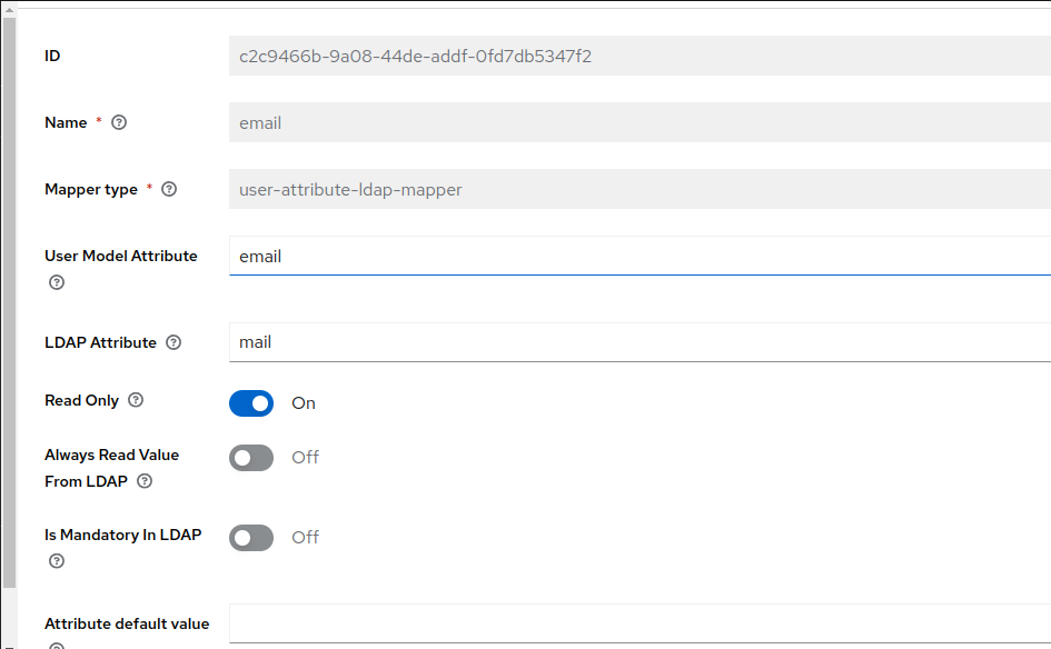 Keycloak mail field mapper