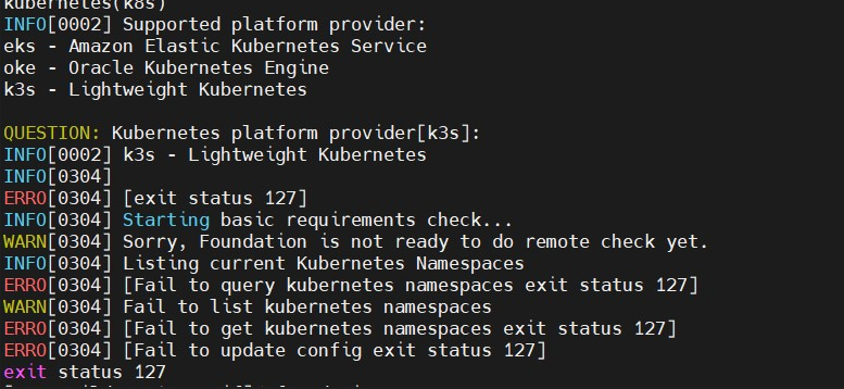 Exit status 127